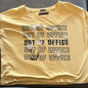 Abercrombie and Fitch Thread Yellow 'Out of Office' Graphic Tee